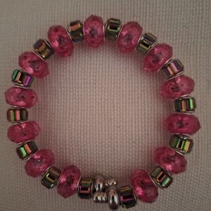 Elegant Pink Beaded Bracelet